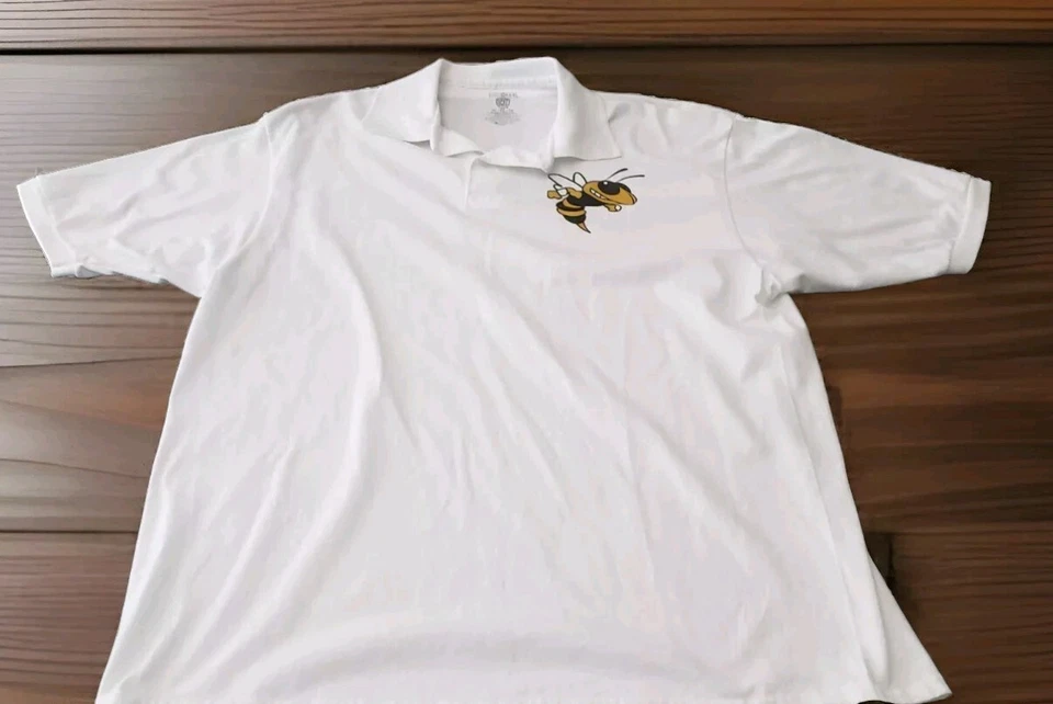 Georgia Tech Yellow Jackets White Jerzees Spot Shield Polo Shirt NWOT - Image 2 of 4