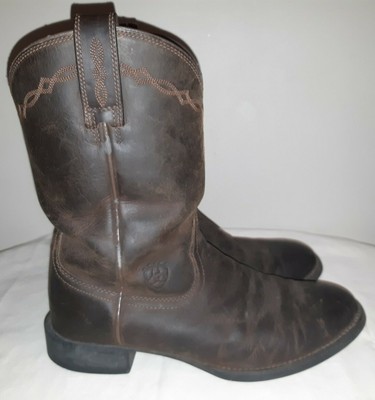 heritage roper western boot distressed brown