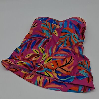 Bar III Tankini Top Womens XS In the Palms‎ Floral Bandeau Swim
