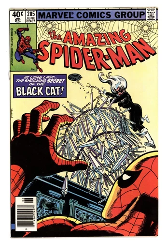 Amazing Spider-Man #205 VF- 7.5 1980 Newsstand Al Milgrom Black Cat Cover
