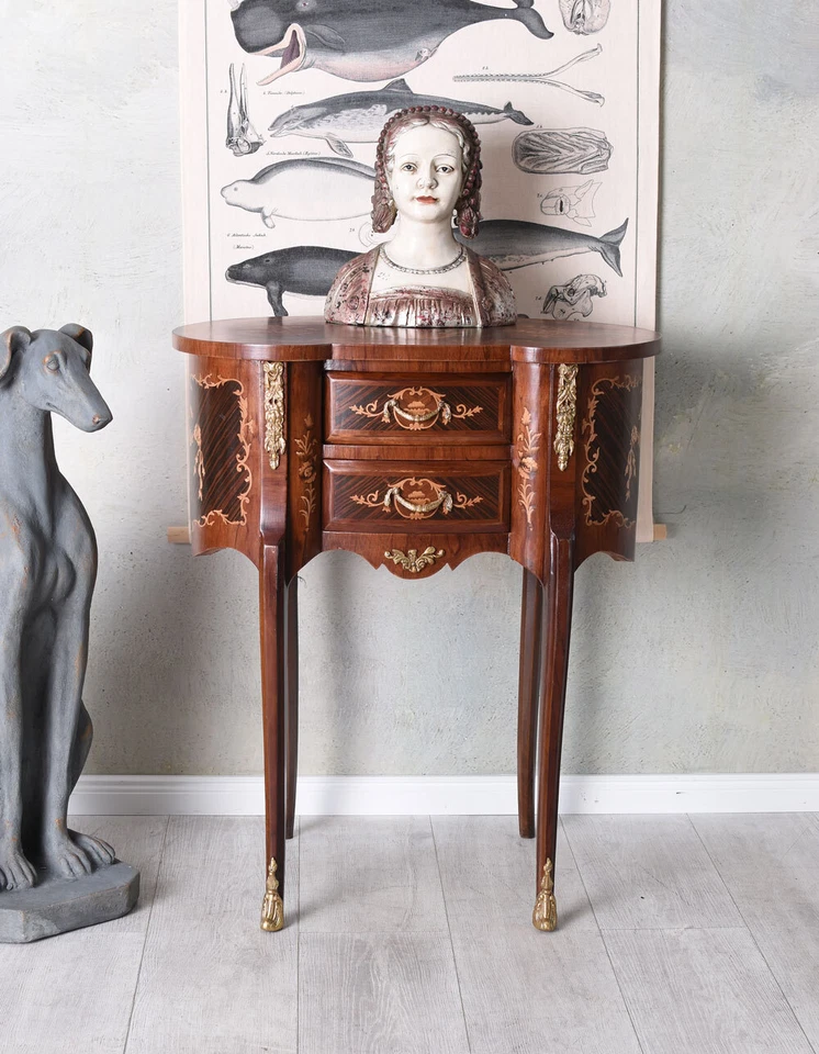 Barock Wandtisch Nachttisch Nachtkommode Antik Nachtschrank Antik Nachtkonsole - Bild 3 von 4