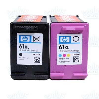 2pk Genuine HP 61XL HighYield Black & Color Ink DeskJet 2000 3000 1055 2050 3050