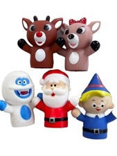 RUDOLPH THE RED NOSE REINDEER CHARACTER FINGER PUPPETS 5 TOYS CAKE DECORATIONS