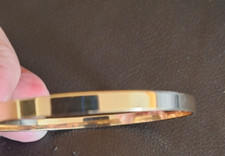 Gold Tone Glossy Smooth Bangle Bracelet