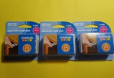 LOT OF 3 Child Safe S-4439 Drawer  Cabinet Latch White 1-1/2" Plastic 9 total
