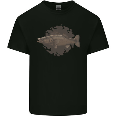 Lovetshirts Walleye Fish Herren Baumwoll Maglietta Kurzarm Rundhals Print