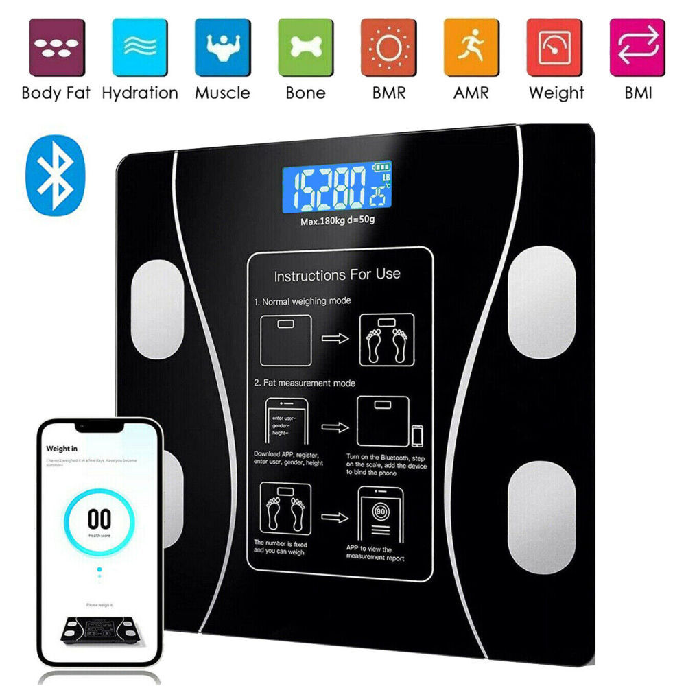 Scales Electronic 180KG Digital Bathroom LCD Display Home Body Fat BMI ...