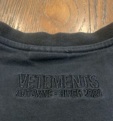 Vetements Hiver 2021 Baseball Logo Embroidered Cotton Tshirt Adult