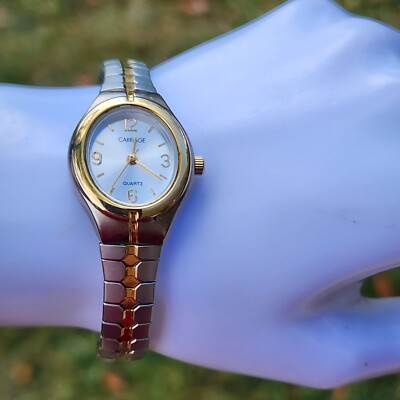 Vintage Carriage By Timex Watch Women Stretch Band Two Tone  display picture 3