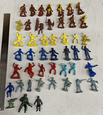  46 Vintage Plastic Army Men, Soldiers, Indians, Cowboys MPC  Others