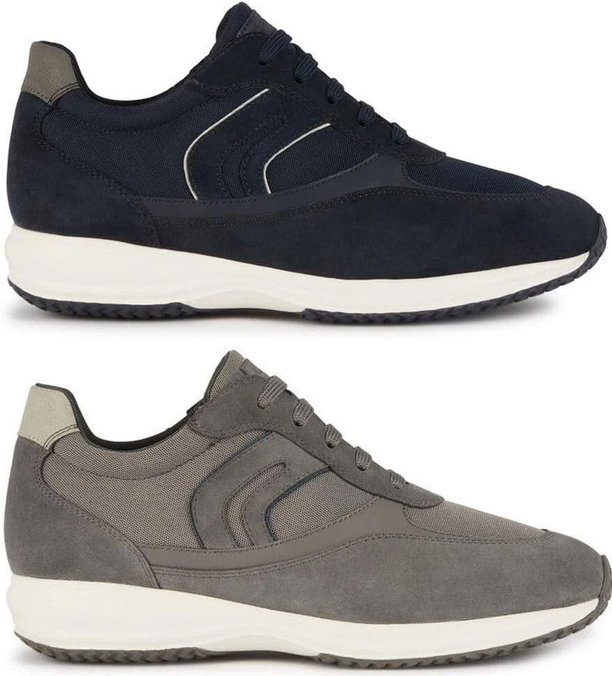 Geox Uomo Happy P - Sneaker In Scamosciato Blu Marine - Traspiranti E Leggere - 39 EU