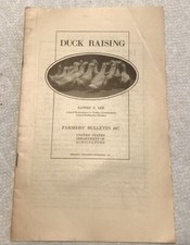 Vtg US Dept Of AGR Farmers Bulletin 697 (1921) Duck Raising
