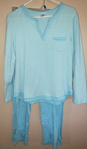 womens LIZ CLAIBORNE 2 PC pajama set SLEEPWEAR medium blue stripes NICE clean @@ | eBay