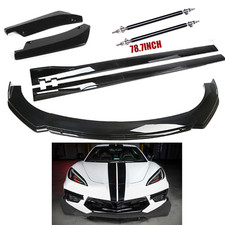 For Chevy Front Rear Bumper Lip Splitter Spoiler Kit Side Skirt Strut Rod Q
