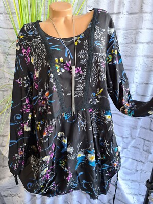Joe Browns Bluse Tunika Long Shirt schwarz weich fallend Viskose 639 (518)