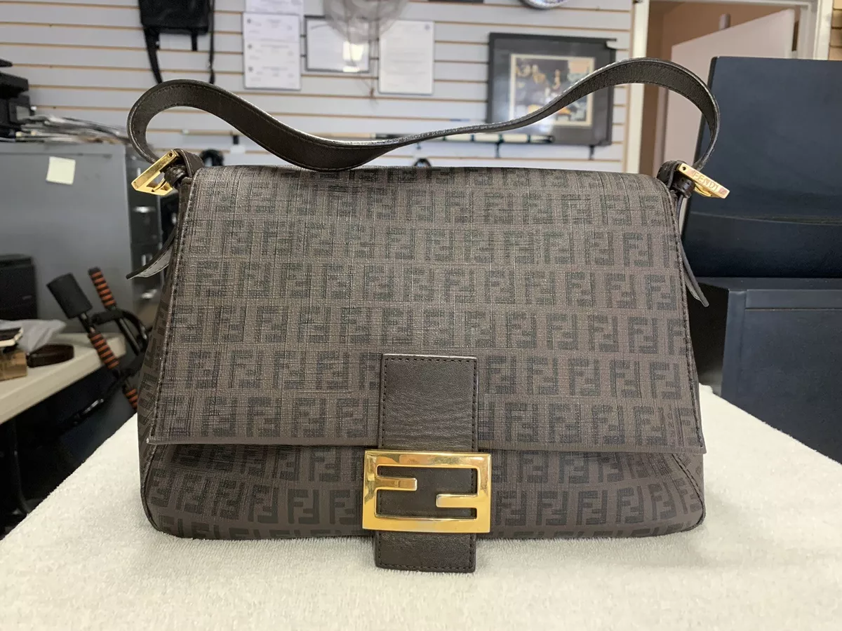 Fendi Zucchino Spalmati FF Mama Baguette Bag |