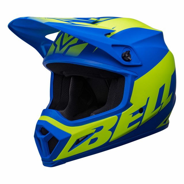 Casque Motocross BELL MX-9 MIPS Disrupt Matte Classic Blue Hi Viz Yellow