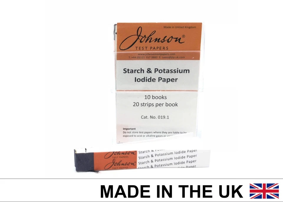 JOHNSON TEST PAPERS Johnson Starch And Pot Iodide Paper 10 books of 20 strips