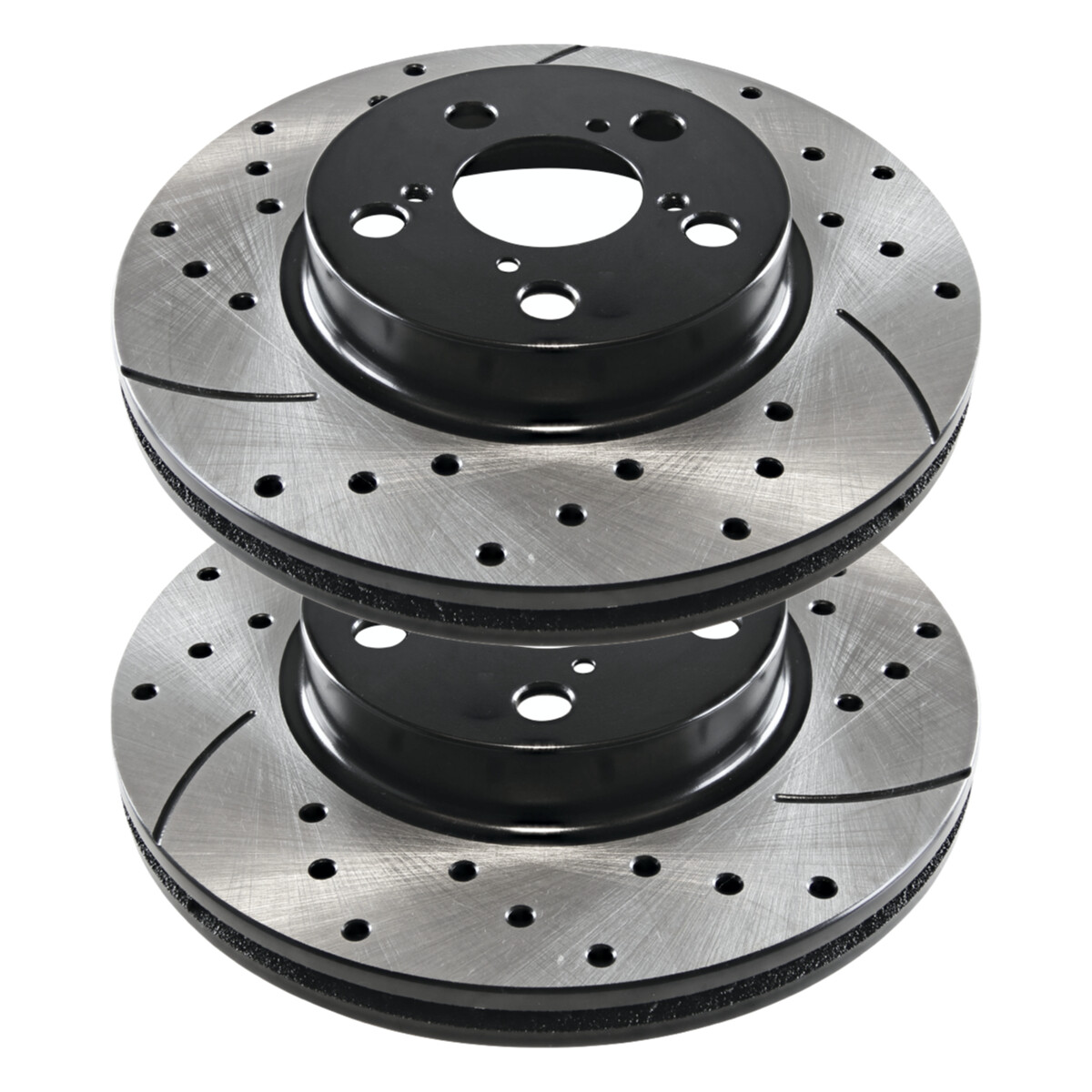 Front Drilled Slotted Brake Rotors Black Pair 2 for 20052010 Honda Odyssey 3.5L 828028294214 eBay