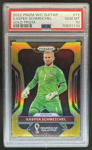 2022-23 Panini Prizm World Cup Kasper Schmeichel Gold #/10 Denmark PSA 10