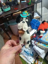 Vintage Dakin Dream Pets St. Bernard Dog Plush Figure 7" Toy Hat Barrel Spots