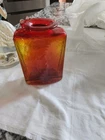 Blenko Glass Tangerine Flask Vase