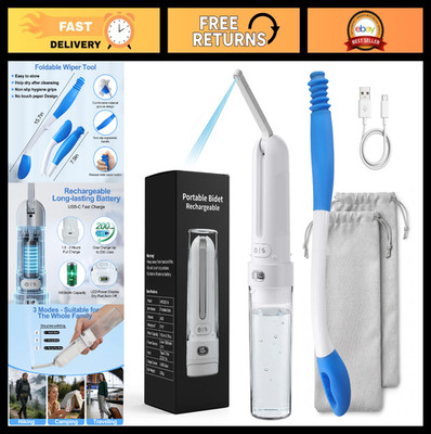Portable Electric Bidet Toilet Aid | 2-in-1 Travel Hygiene Kit, USB-C Rechargeab