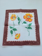 Vintage Ladies Hankie Golden Yellow Floral