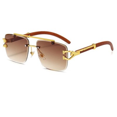 Oversized Rimless Square Sunglasses for Men Women Classic Retro Designer Imit...