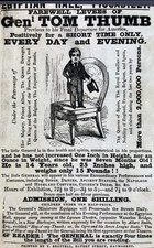 1844 HANDBILL~GENERAL TOM THUMB~DWARF/MIDGET PERFORMER~'FREAK' SHOW/BARNUM INT.