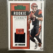 RC Joe Burrow 2020 Contenders Ticket Rookie Patch Dual White/Black Jersey+1 FREE