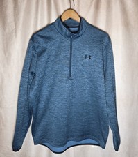 Men's Under Armour Loose Fit Quarter Zip Fleece Pullover with Black Trim Size L