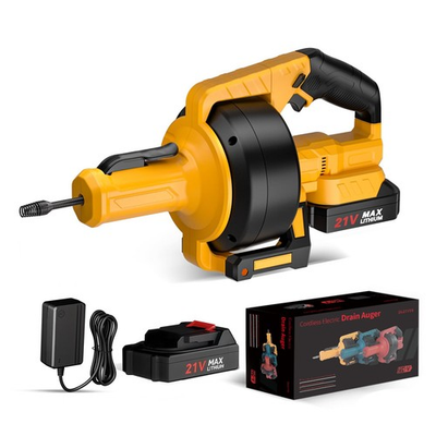 #ad Drain Auger21V Cordless Drain Snake25Ft Auto Feed Snake Drain Hair Removal ... $142.35