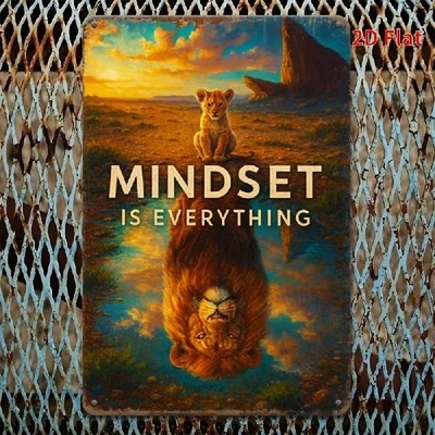 Blechschild Mindset is Everything Der Gedanke ist alles Metallschild TEL4842