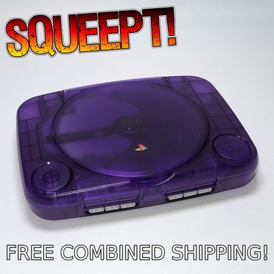 Sony Playstation 1 Slim PS1 PSOne SCPH-101 Neon Purple System FULL STOCK REBUILD