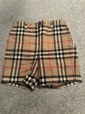 Genuine Children’s Burberry Check Cotton Shorts - Age 18 Months