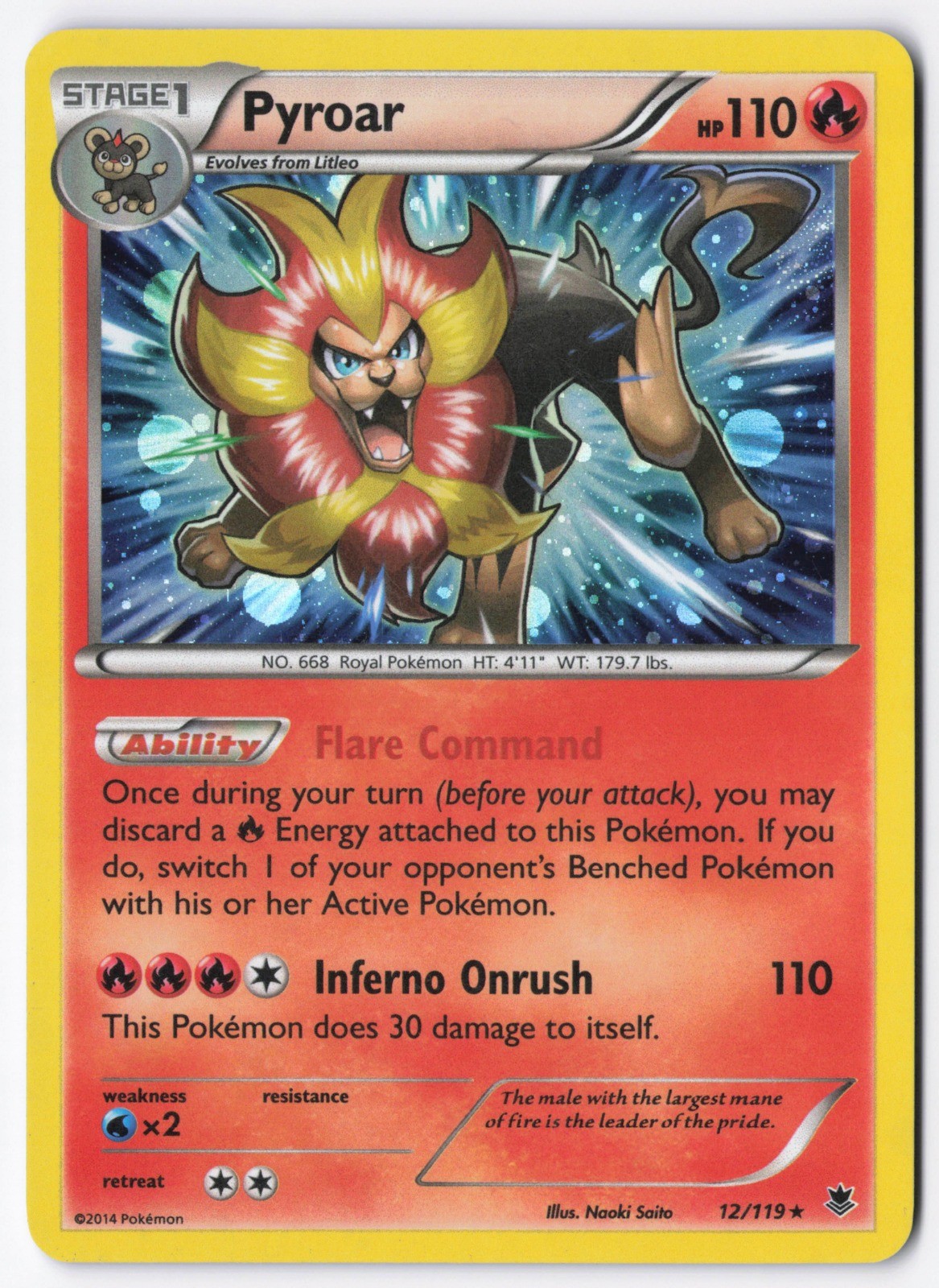 Pyroar - 12/119 (Cosmos Holo) Holo Promo Blister Exclusives 012/119 LP
