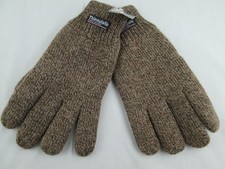 Men  s Thinsulate Brown Thick Knit Gloves One Size Mens aprox1XL New