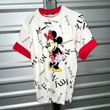 Disney Originals Minnie Mouse Graphic Print 2pc Cotton Knit PJ Set XL