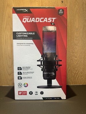 HyperX QuadCast S RGB LED USB Cardioid Microphone, Black *NEW IN BOX/SEALED*