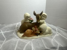 RARE Disney Dept 56 Snowbabies NICE TO MEET YOU, BAMBI Statue Figurine-NIB