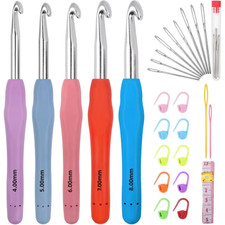 Ergonomic Crochet Hook Set for Beginners   Colorful Yarn Knitting Needles