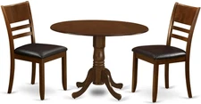DLLY3-ESP-LC 3 Piece Kitchen Table Set for Small Spaces Contains a round Dining