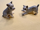 Vintage Lefton Schnauzer 2 Figurines Ceramic Porcelain Playful and Sitting Poses — photo 2
