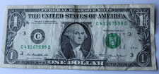 Five Digit Broken Ladder Fancy Serial Number One Dollar Bill C43167599D Pair
