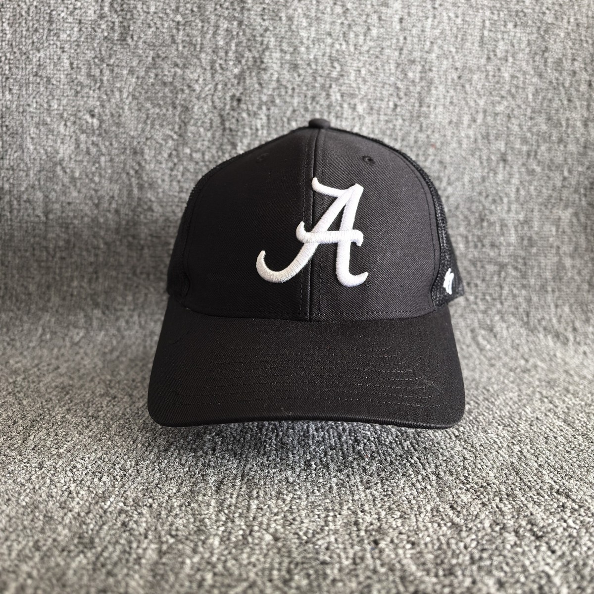 47 Brand Atlanta Braves Trucker Snapback Hat Black One Size Cap