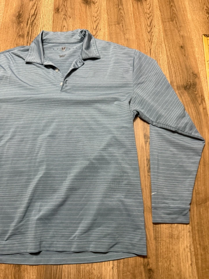 Camisa de golf Nike para hombre talla mediana azul polo manga larga 1/4 botones Foto 4 de 4