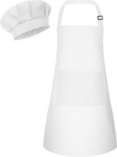 Kids Apron and Chef Hat Set Children Apron Adjustable with 2 Pockets Children Ch