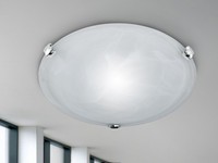 Trio Deckenleuchte / Deckenschale Rund, 1 X E27, Ø 30Cm, Glas Weiss