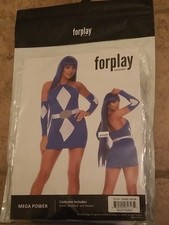 Forplay Mega Power Blue Ranger Superhero Dress Costume Size SM/MD New